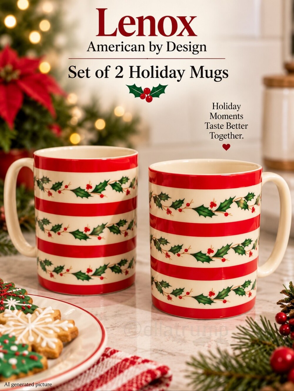 Lenox American by Design Set of 2 Holiday Mugs